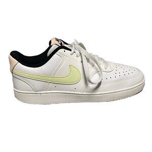 Nike Court Vision  White/Green Women's Leather Tennis Shoes Size 9